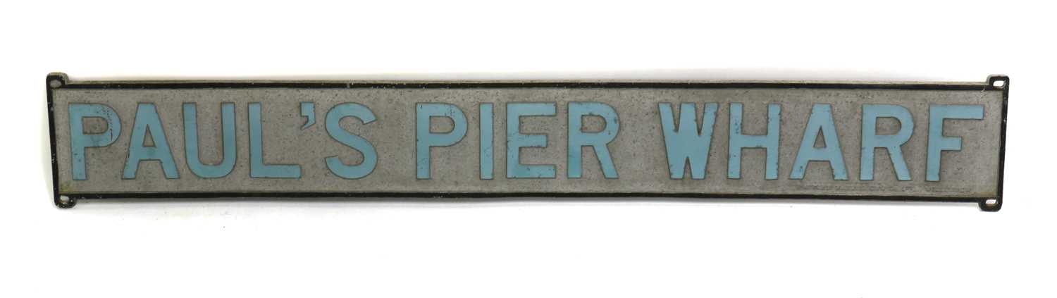 Lot 173 - A cast iron 'St Pauls Pier Wharf' sign