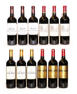 Lot 183 - A mixed case Bordeaux wines 2006, Ch Brane-Cantenac, Ch Talbot, Ch Talbot and Ch Beychevelle (12)