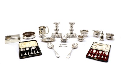 Lot 38 - A collection of silver and silver plated items