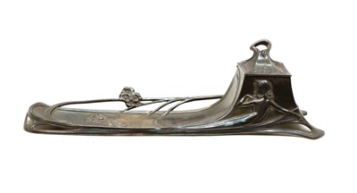 Lot 6 - A WMF silvered pewter inkstand