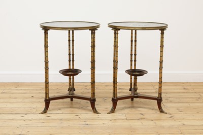 Lot 80 - A pair of French Louis XVI-style marble and bronze guéridons