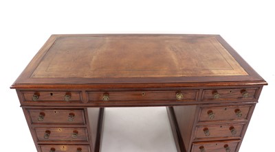Lot 499 - A Victorian mahogany pedestal desk