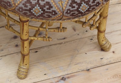 Lot 97 - Two Aesthetic period faux bamboo stools