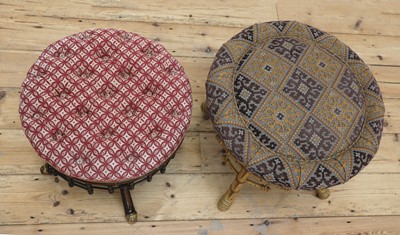 Lot 97 - Two Aesthetic period faux bamboo stools