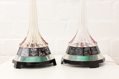 Lot 54 - A pair of Soviet rocket table lamps