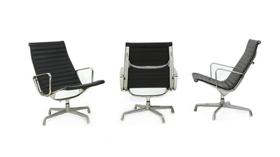 Lot 351 - Three 'EA116' Aluminium Group lobby chairs