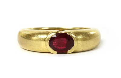 Lot 1144 - An 18ct gold single stone ruby ring