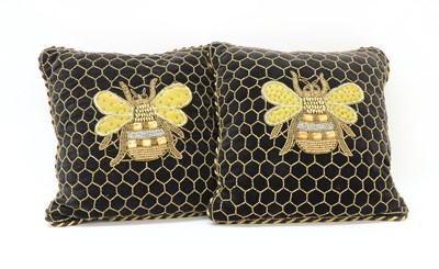 Lot 589 - Two Mackenzie Childs 'Queen Bee' cushions