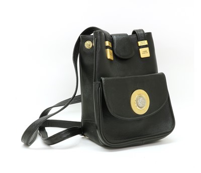 Lot 532 - A Versace black leather backpack