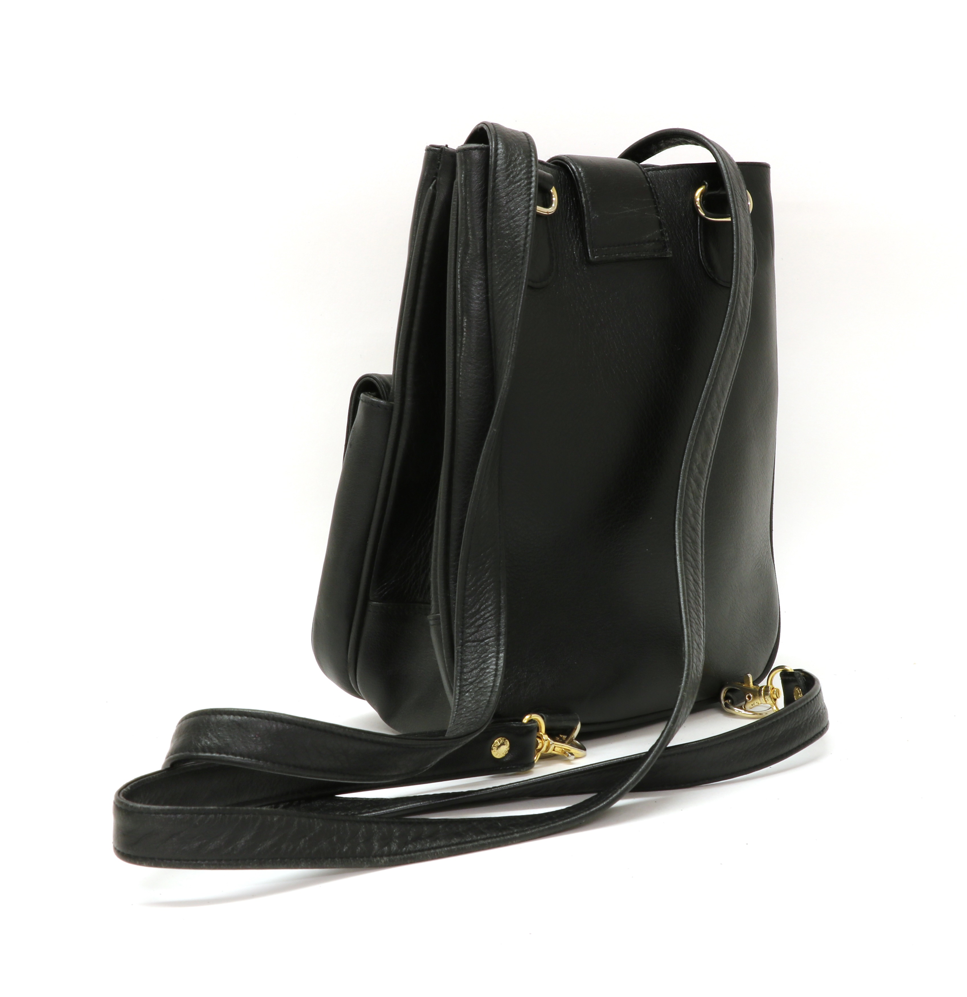 Lot 532 A Versace black leather backpack,