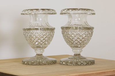 Lot 333 - A pair of Irish cut-glass vases