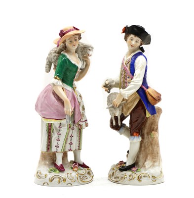 Lot 192 - A pair of 19th century Sitzendorf figures