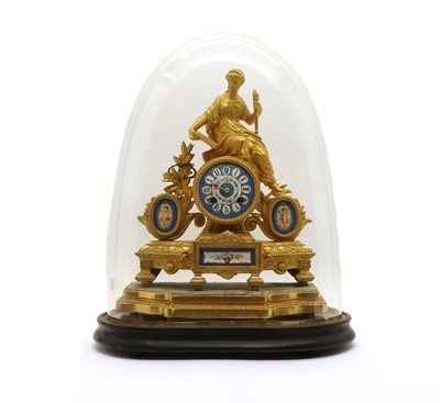 Lot 290 - A Victorian gilt spelter mantel clock