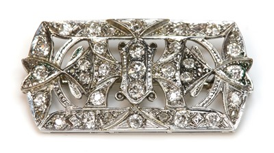 Lot 186 - An Art Deco diamond set plaque brooch