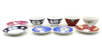 Lot 180 - Four Russian Gardner style porcelain bowls with foliate decoration