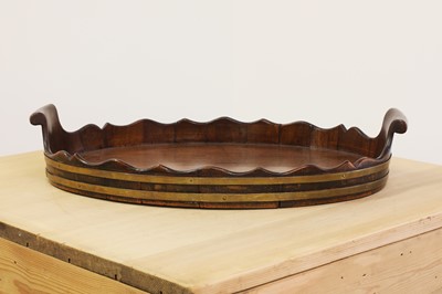 Lot 263 - A mahogany and brass-bound tray