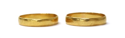 Lot 1408 - Two 22ct gold wedding rings