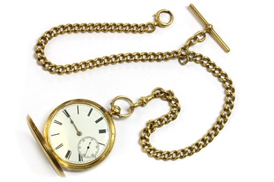 Lot 1295 - An 18ct gold key wound hunter pocket watch