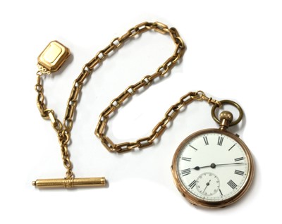 Lot 1297 - A Continental gold pin set open faced pocket watch