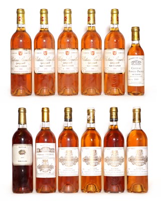 Lot 244 - A collection of dessert wines: Chateau Filhot, 1990, (`1) and 11 variously sized others