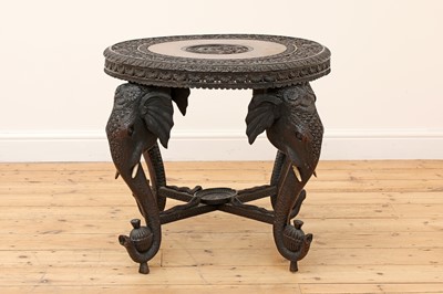 Lot 53 - A carved rosewood centre table