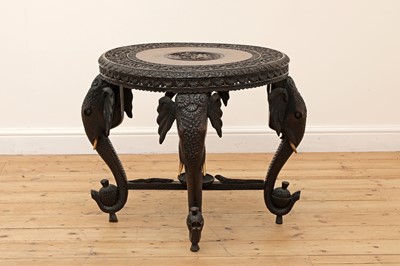 Lot 53 - A carved rosewood centre table