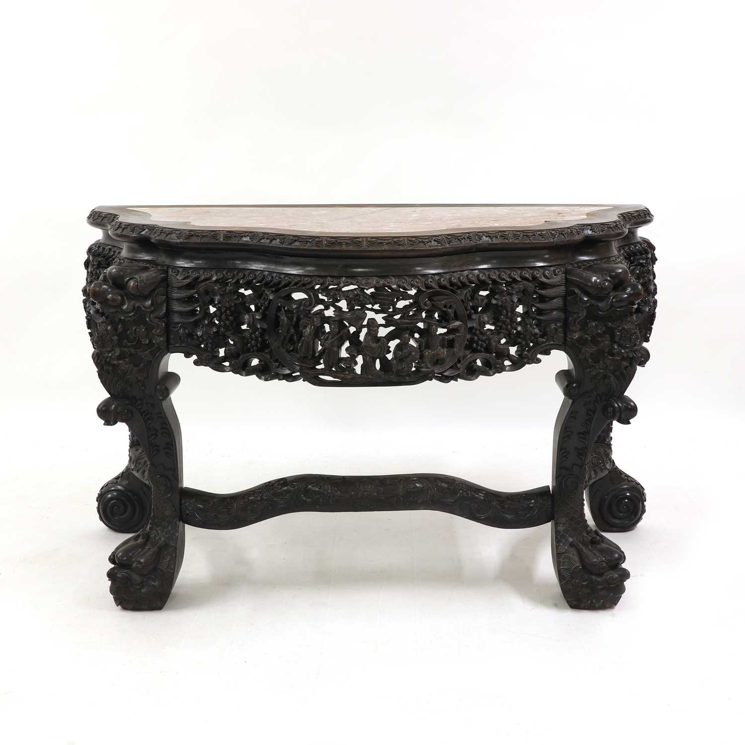 Lot 161 - A Chinese hardwood console table