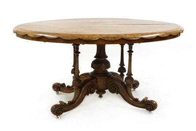 Lot 552 - A Victorian walnut centre table