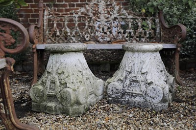 Lot 809 - A pair of carved marble capitals