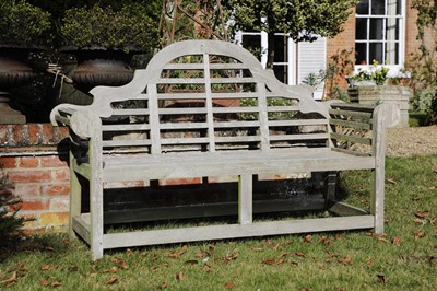 Lot 813 - A teak Lutyens bench