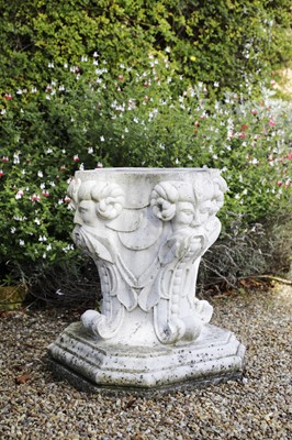 Lot 814 - A pair of carved marble stands