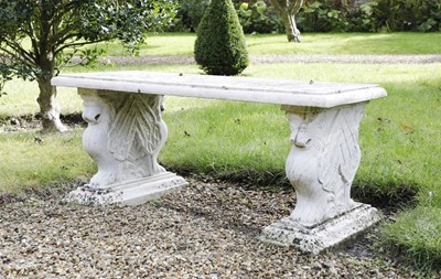 Lot 829 - A pair of marble garden seats