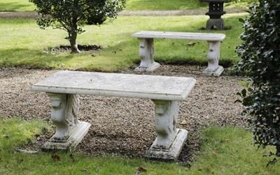 Lot 829 - A pair of marble garden seats