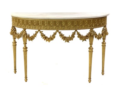 Lot 383 - A giltwood and marble top console table