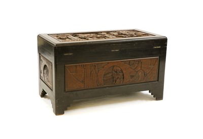 Lot 390 - A Chinese teak and camphorwood chest
