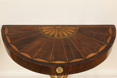 Lot 229 - A pair of demilune console tables