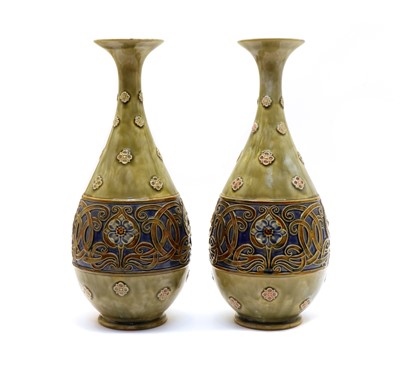 Lot 161A - A pair of Doulton stoneware vases