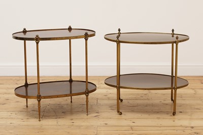 Lot 783 - An oval brass-mounted étagère occasional table