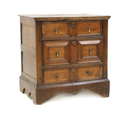 Lot 499 - A Charles II oak chest of drawers