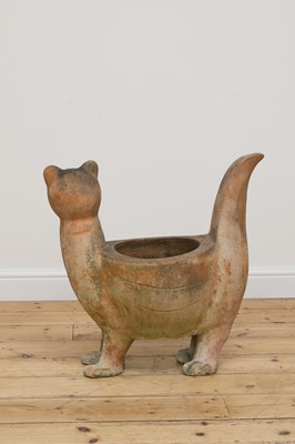 Lot 838 - A terracotta planter in the form of a cat