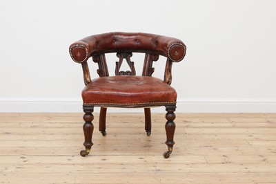Lot 339 - A Victorian walnut horseshoe backed chair