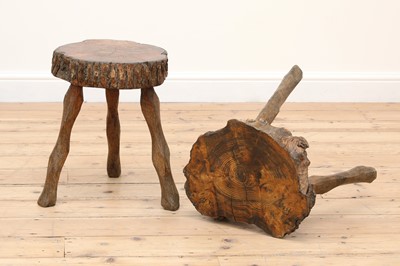 Lot 701 - A pair of rustic tree slice occasional tables