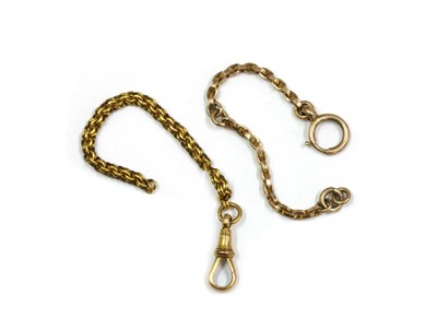 Lot 1409 - Two sections of gold chain
