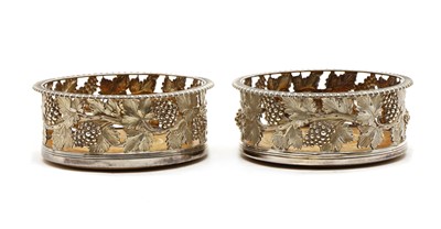 Lot 4 - A pair of early Victorian silver wine coasters