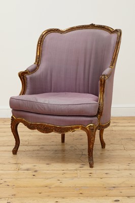 Lot 146 - A Régence-style giltwood fauteuil