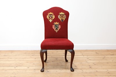 Lot 486 - A Queen Anne-style upholstered side chair