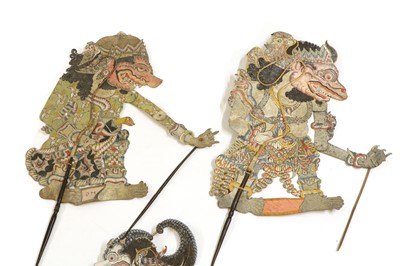 Lot 259 - A collection of Wayang Kulit puppets