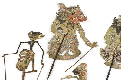 Lot 259 - A collection of Wayang Kulit puppets