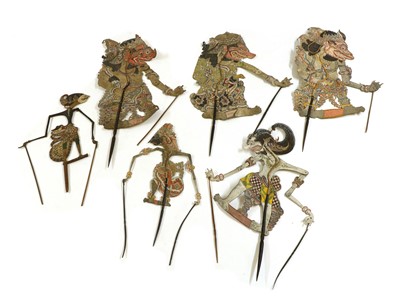 Lot 259 - A collection of Wayang Kulit puppets