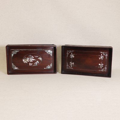 Lot 101 - Two Chinese rosewood tray stands